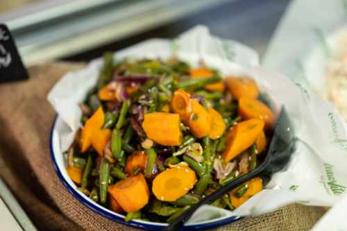 Boiled vegetables in a bowl